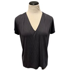 Lucky Brand Navy V-Neck Jersey Knit Top Sz S